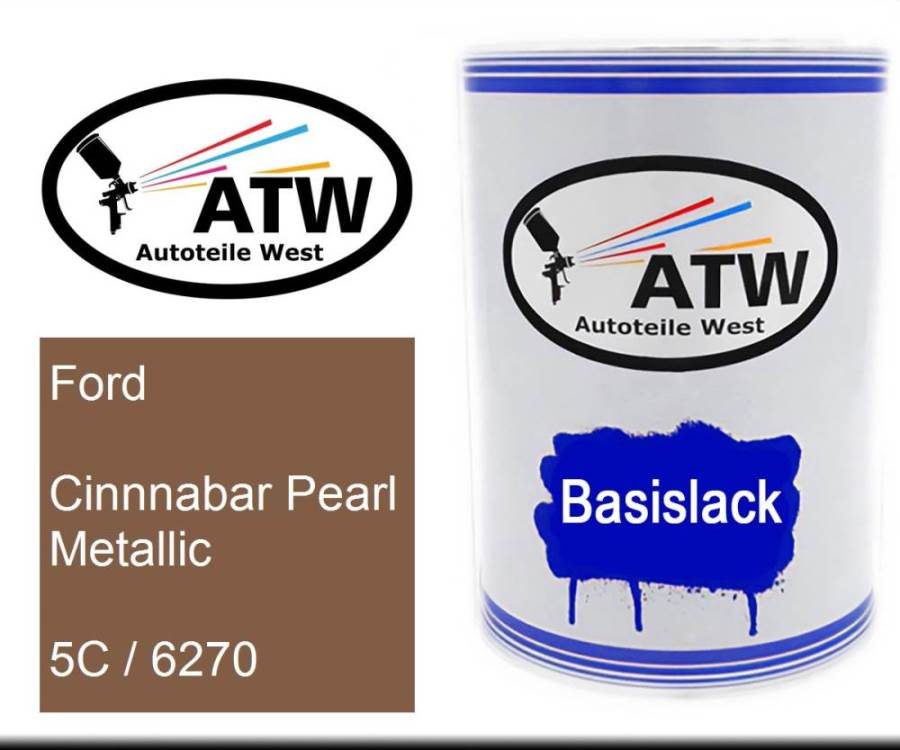 Ford, Cinnnabar Pearl Metallic, 5C / 6270: 500ml Lackdose, von ATW Autoteile West.